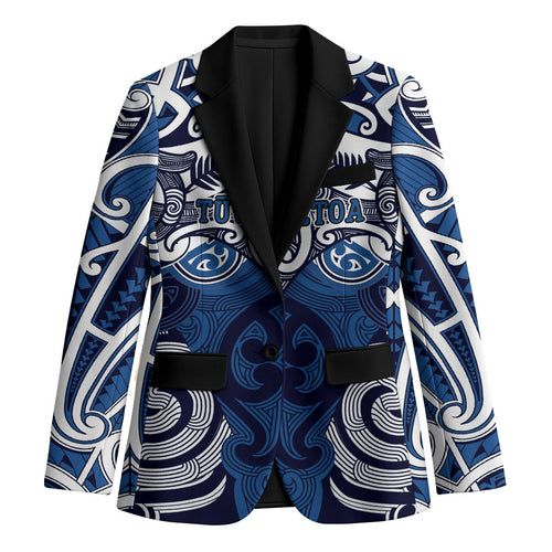 Personalised Maori Ngati Tuwharetoa Blazer Silver Fern Kowhaiwhai Art
