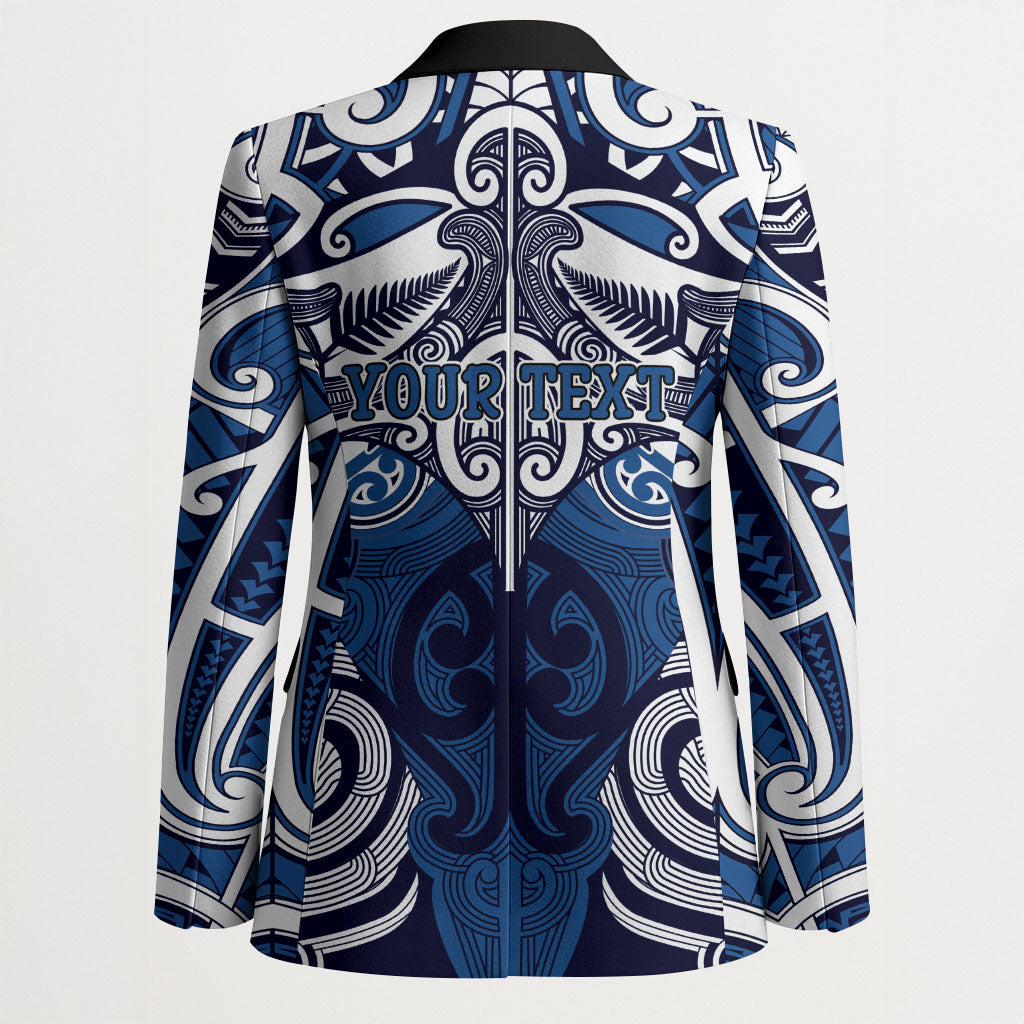 Personalised Maori Ngati Tuwharetoa Blazer Silver Fern Kowhaiwhai Art
