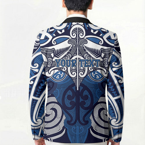 Personalised Maori Ngati Tuwharetoa Blazer Silver Fern Kowhaiwhai Art