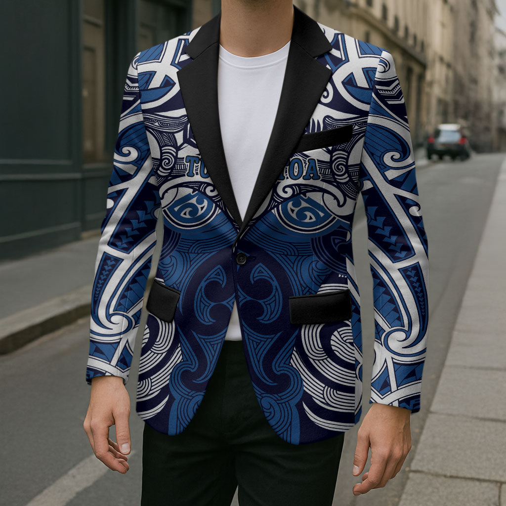 Personalised Maori Ngati Tuwharetoa Blazer Silver Fern Kowhaiwhai Art