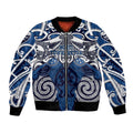 Personalised Maori Ngati Tuwharetoa Bomber Jacket Silver Fern Kowhaiwhai Art
