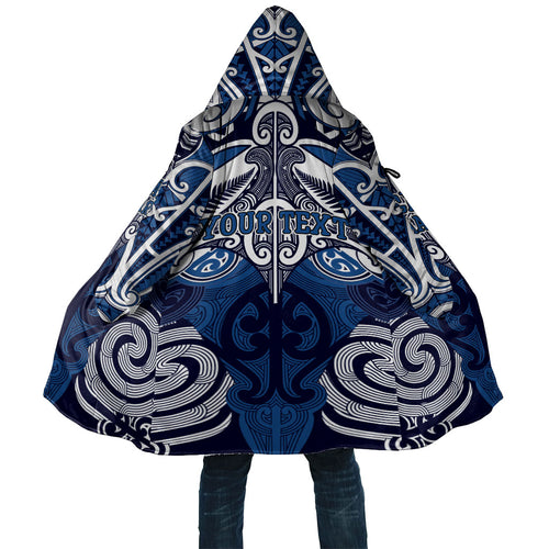 Personalised Maori Ngati Tuwharetoa Cloak Silver Fern Kowhaiwhai Art