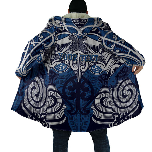 Personalised Maori Ngati Tuwharetoa Cloak Silver Fern Kowhaiwhai Art