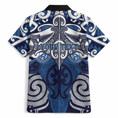 Personalised Maori Ngati Tuwharetoa Hawaiian Shirt Silver Fern Kowhaiwhai Art