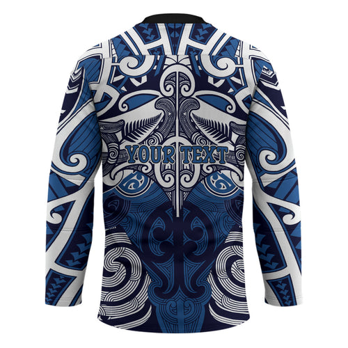 Personalised Maori Ngati Tuwharetoa Hockey Jersey Silver Fern Kowhaiwhai Art