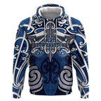 Personalised Maori Ngati Tuwharetoa Hoodie Silver Fern Kowhaiwhai Art