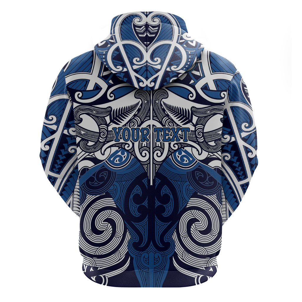 Personalised Maori Ngati Tuwharetoa Hoodie Silver Fern Kowhaiwhai Art