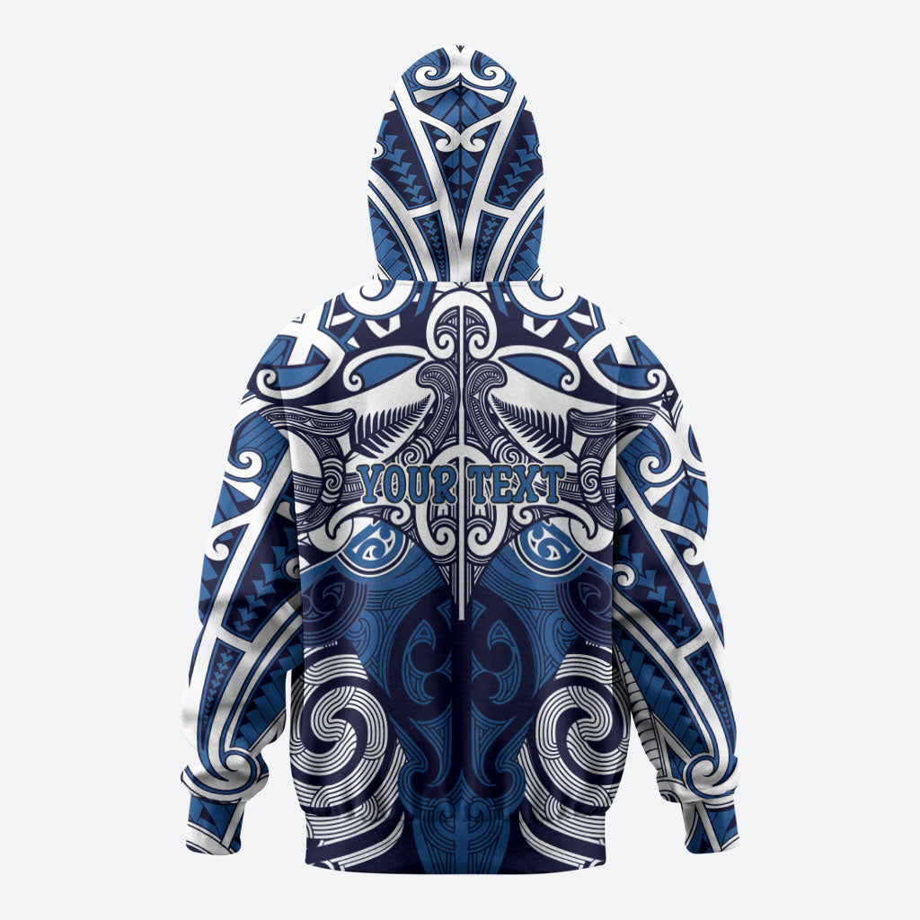 Personalised Maori Ngati Tuwharetoa Hoodie Silver Fern Kowhaiwhai Art