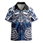 Personalised Maori Ngati Tuwharetoa Kid Hawaiian Shirt Silver Fern Kowhaiwhai Art
