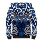 Personalised Maori Ngati Tuwharetoa Sherpa Hoodie Silver Fern Kowhaiwhai Art