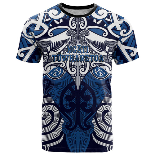 Personalised Maori Ngati Tuwharetoa T Shirt Silver Fern Kowhaiwhai Art