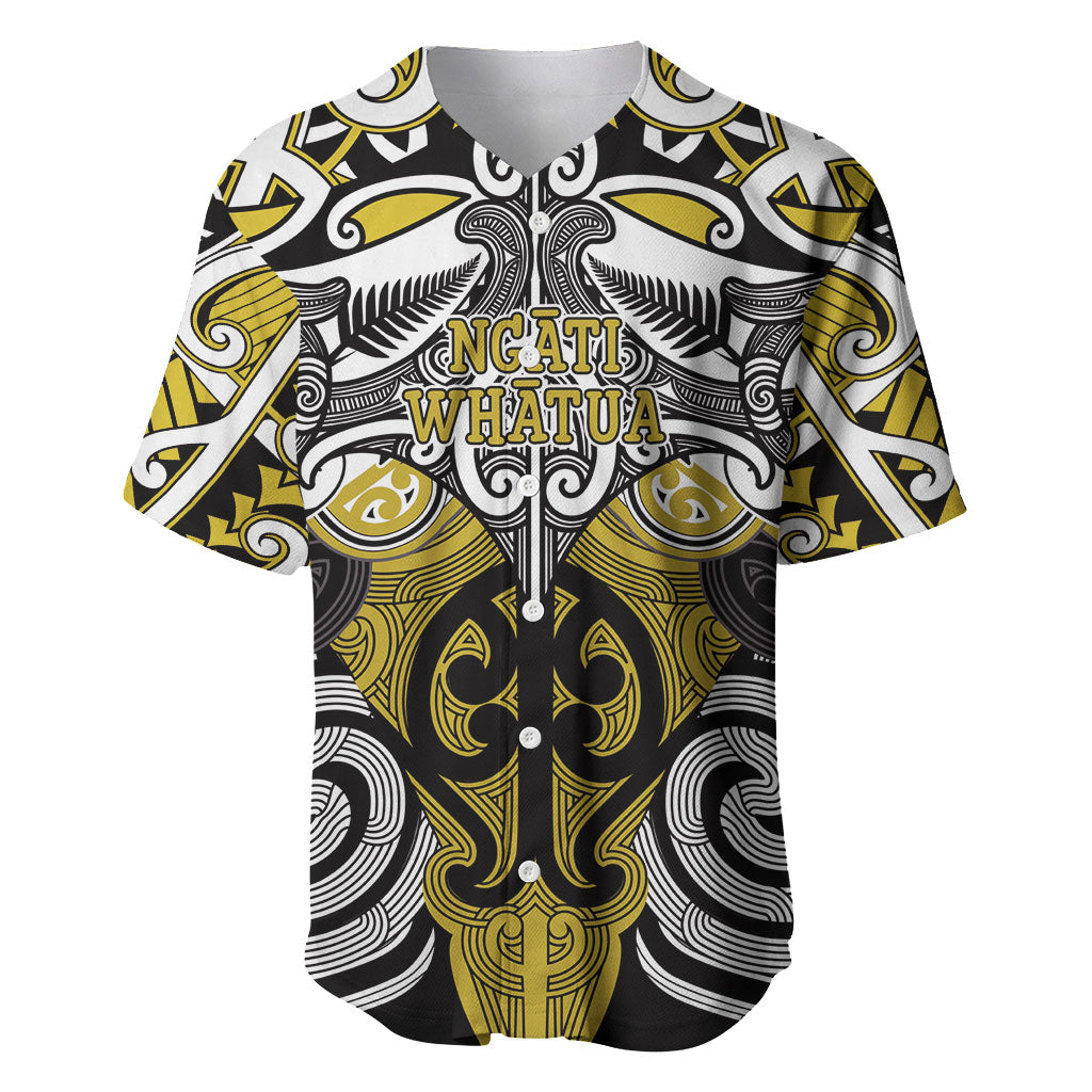 Personalised Maori Ngati Whatua Baseball Jersey Silver Fern Kowhaiwhai Art