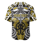 Personalised Maori Ngati Whatua Baseball Jersey Silver Fern Kowhaiwhai Art