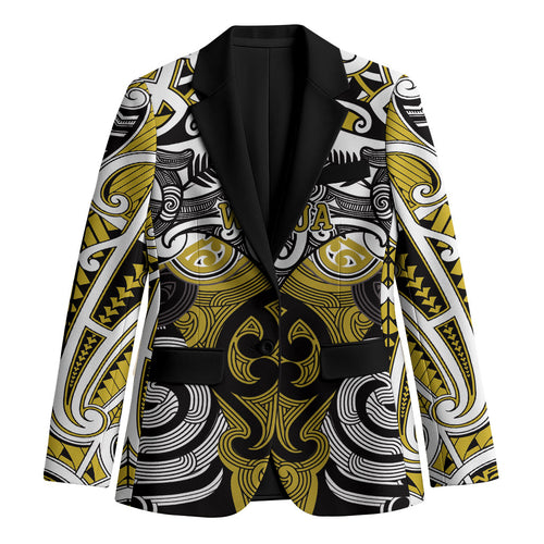 Personalised Maori Ngati Whatua Blazer Silver Fern Kowhaiwhai Art