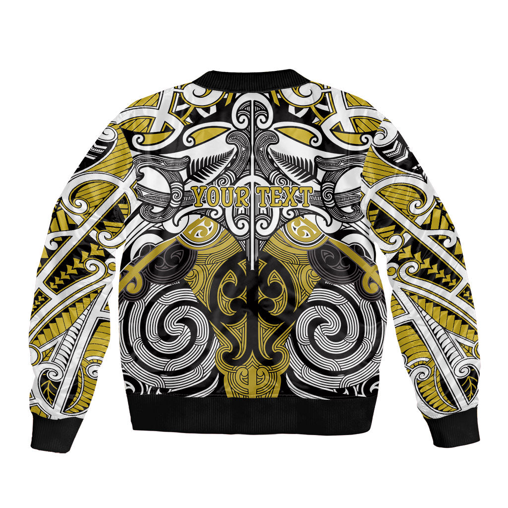 Personalised Maori Ngati Whatua Bomber Jacket Silver Fern Kowhaiwhai Art