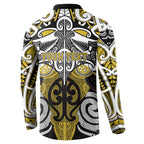 Personalised Maori Ngati Whatua Button Sweatshirt Silver Fern Kowhaiwhai Art