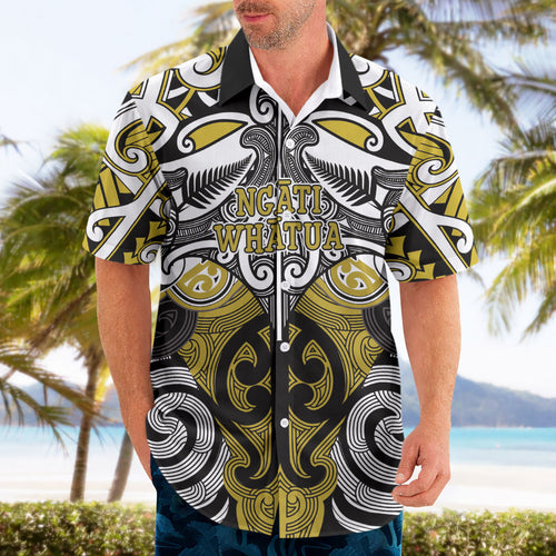 Personalised Maori Ngati Whatua Hawaiian Shirt Silver Fern Kowhaiwhai Art