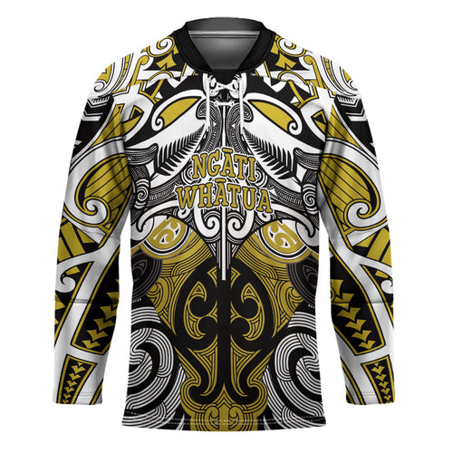 Personalised Maori Ngati Whatua Hockey Jersey Silver Fern Kowhaiwhai Art