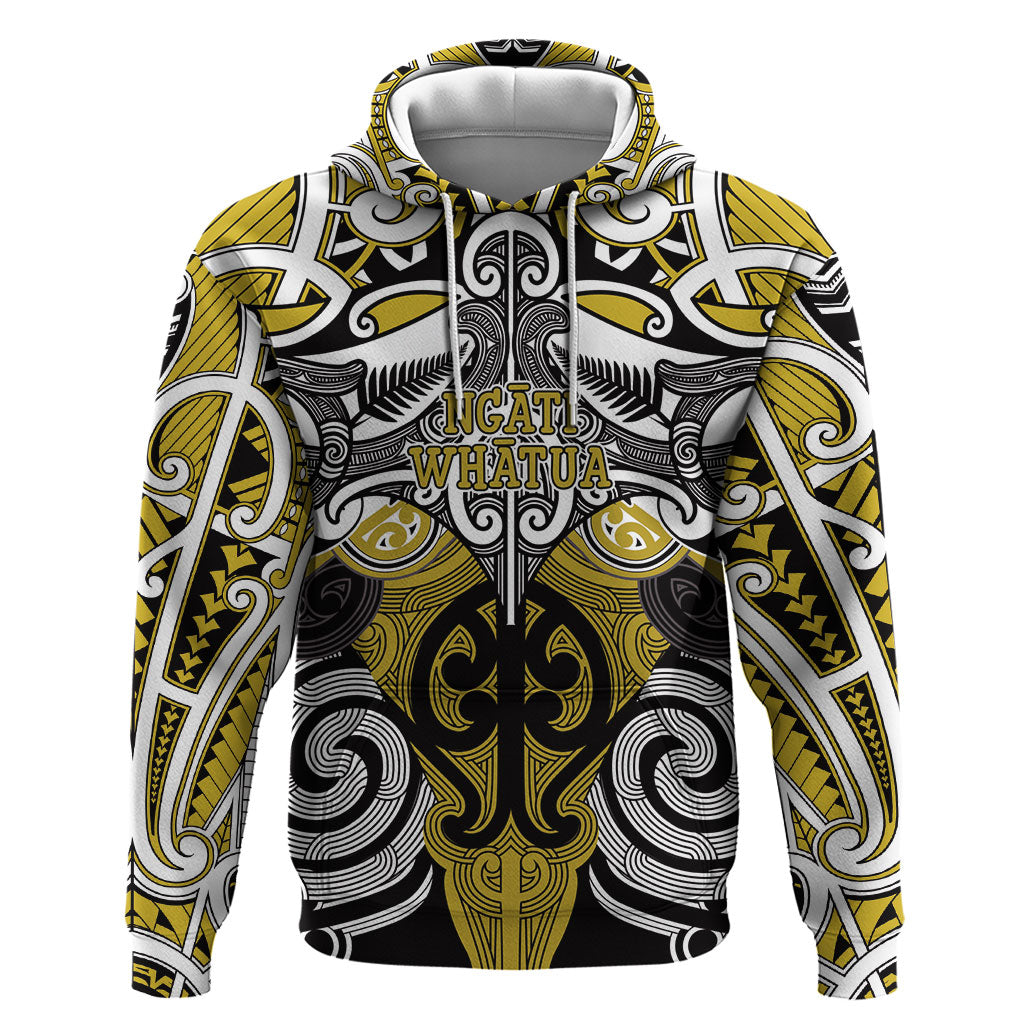 Personalised Maori Ngati Whatua Hoodie Silver Fern Kowhaiwhai Art