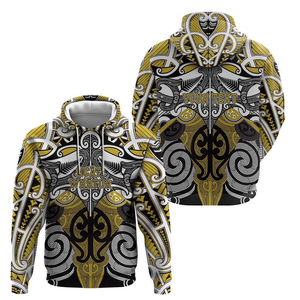 Personalised Maori Ngati Whatua Hoodie Silver Fern Kowhaiwhai Art