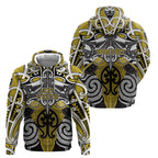 Personalised Maori Ngati Whatua Hoodie Silver Fern Kowhaiwhai Art