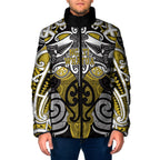 Personalised Maori Ngati Whatua Padded Jacket Silver Fern Kowhaiwhai Art