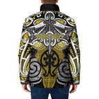Personalised Maori Ngati Whatua Padded Jacket Silver Fern Kowhaiwhai Art