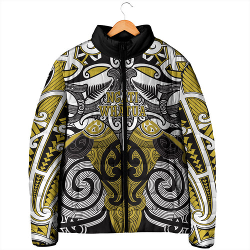 Personalised Maori Ngati Whatua Padded Jacket Silver Fern Kowhaiwhai Art
