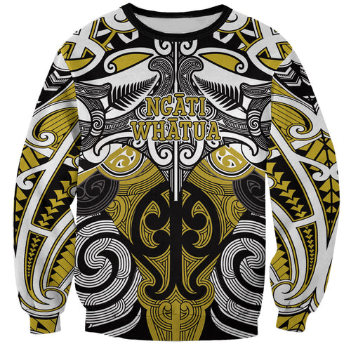 Personalised Maori Ngati Whatua Sweatshirt Silver Fern Kowhaiwhai Art