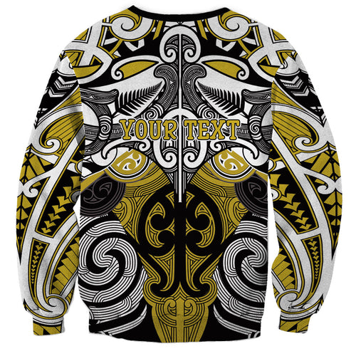 Personalised Maori Ngati Whatua Sweatshirt Silver Fern Kowhaiwhai Art