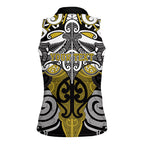 Personalised Maori Ngati Whatua Women Sleeveless Polo Shirt Silver Fern Kowhaiwhai Art