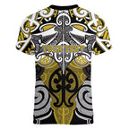 Personalised Maori Ngati Whatua Women V-Neck T-Shirt Silver Fern Kowhaiwhai Art