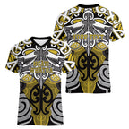 Personalised Maori Ngati Whatua Women V-Neck T-Shirt Silver Fern Kowhaiwhai Art