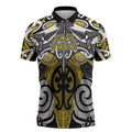 Personalised Maori Ngati Whatua Zipper Polo Shirt Silver Fern Kowhaiwhai Art
