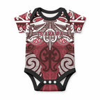 Personalised Maori Te Arawa Baby Onesie Silver Fern Kowhaiwhai Art
