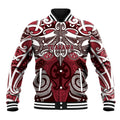 Personalised Maori Te Arawa Baseball Jacket Silver Fern Kowhaiwhai Art