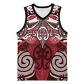 Personalised Maori Te Arawa Basketball Jersey Silver Fern Kowhaiwhai Art