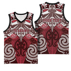 Personalised Maori Te Arawa Basketball Jersey Silver Fern Kowhaiwhai Art