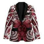 Personalised Maori Te Arawa Blazer Silver Fern Kowhaiwhai Art