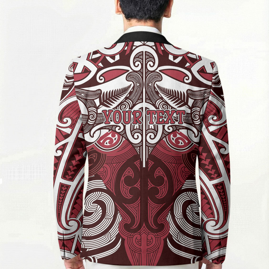 Personalised Maori Te Arawa Blazer Silver Fern Kowhaiwhai Art