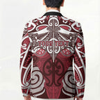 Personalised Maori Te Arawa Blazer Silver Fern Kowhaiwhai Art
