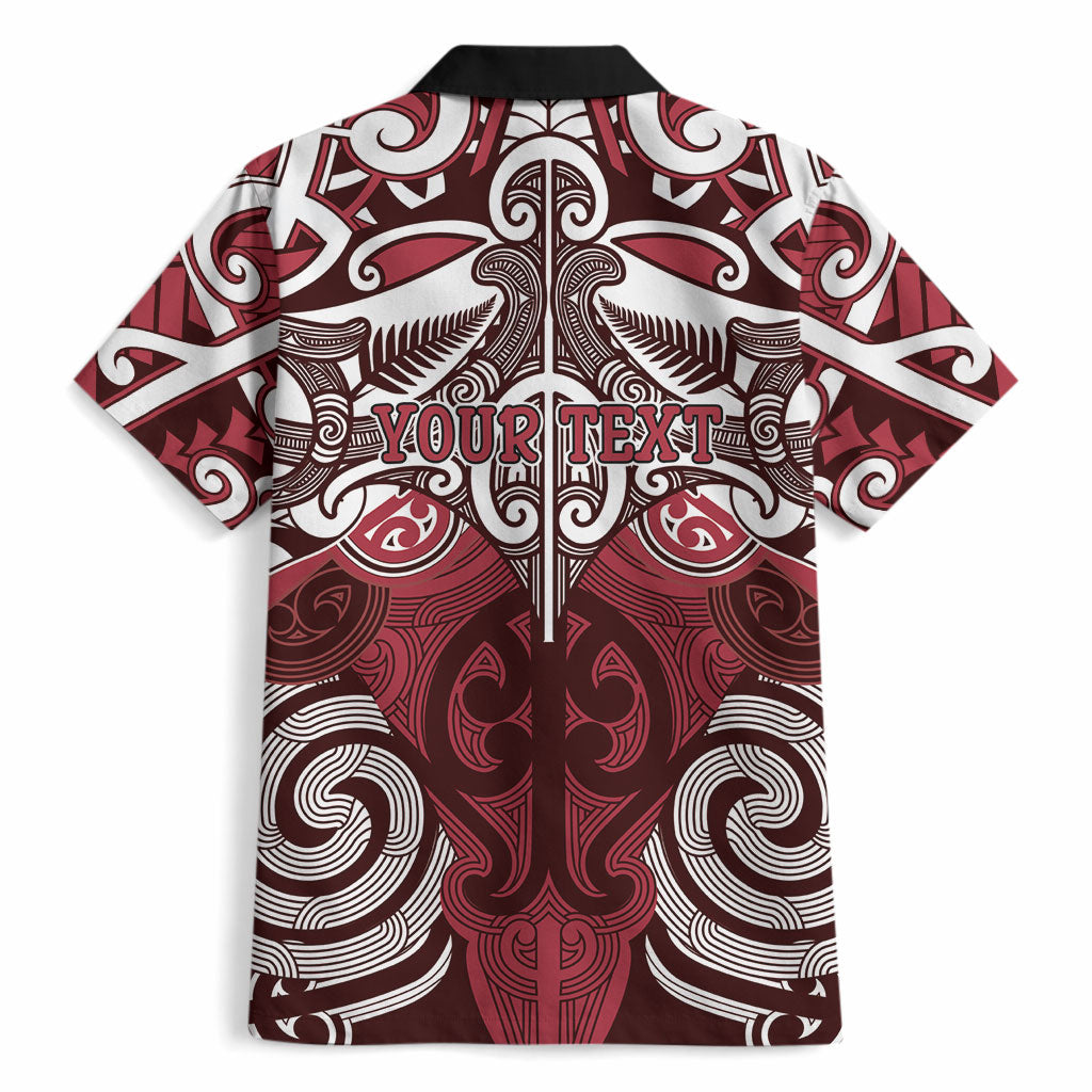 Personalised Maori Te Arawa Hawaiian Shirt Silver Fern Kowhaiwhai Art