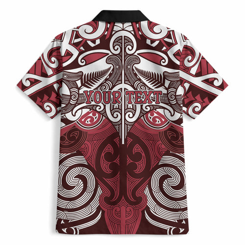 Personalised Maori Te Arawa Hawaiian Shirt Silver Fern Kowhaiwhai Art