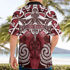 Personalised Maori Te Arawa Hawaiian Shirt Silver Fern Kowhaiwhai Art