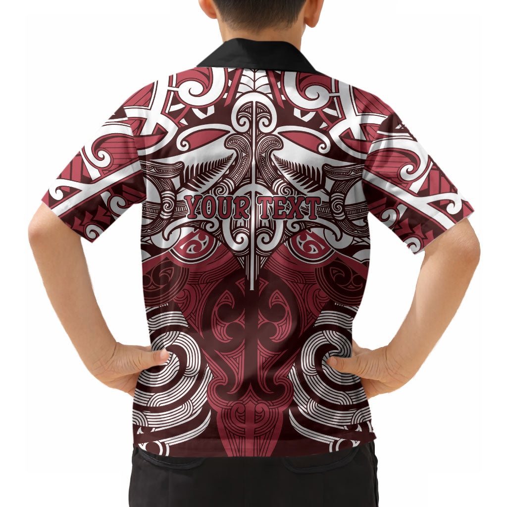 Personalised Maori Te Arawa Hawaiian Shirt Silver Fern Kowhaiwhai Art