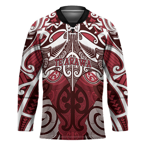 Personalised Maori Te Arawa Hockey Jersey Silver Fern Kowhaiwhai Art