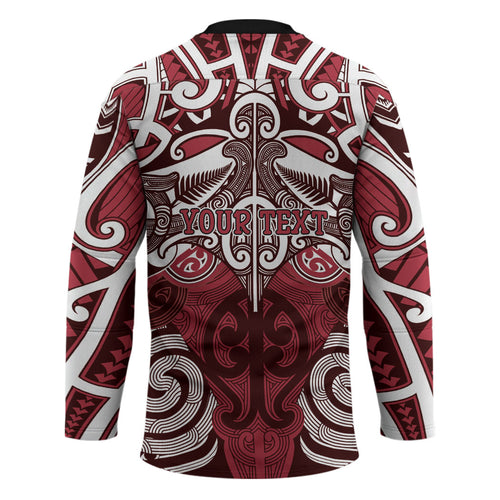 Personalised Maori Te Arawa Hockey Jersey Silver Fern Kowhaiwhai Art
