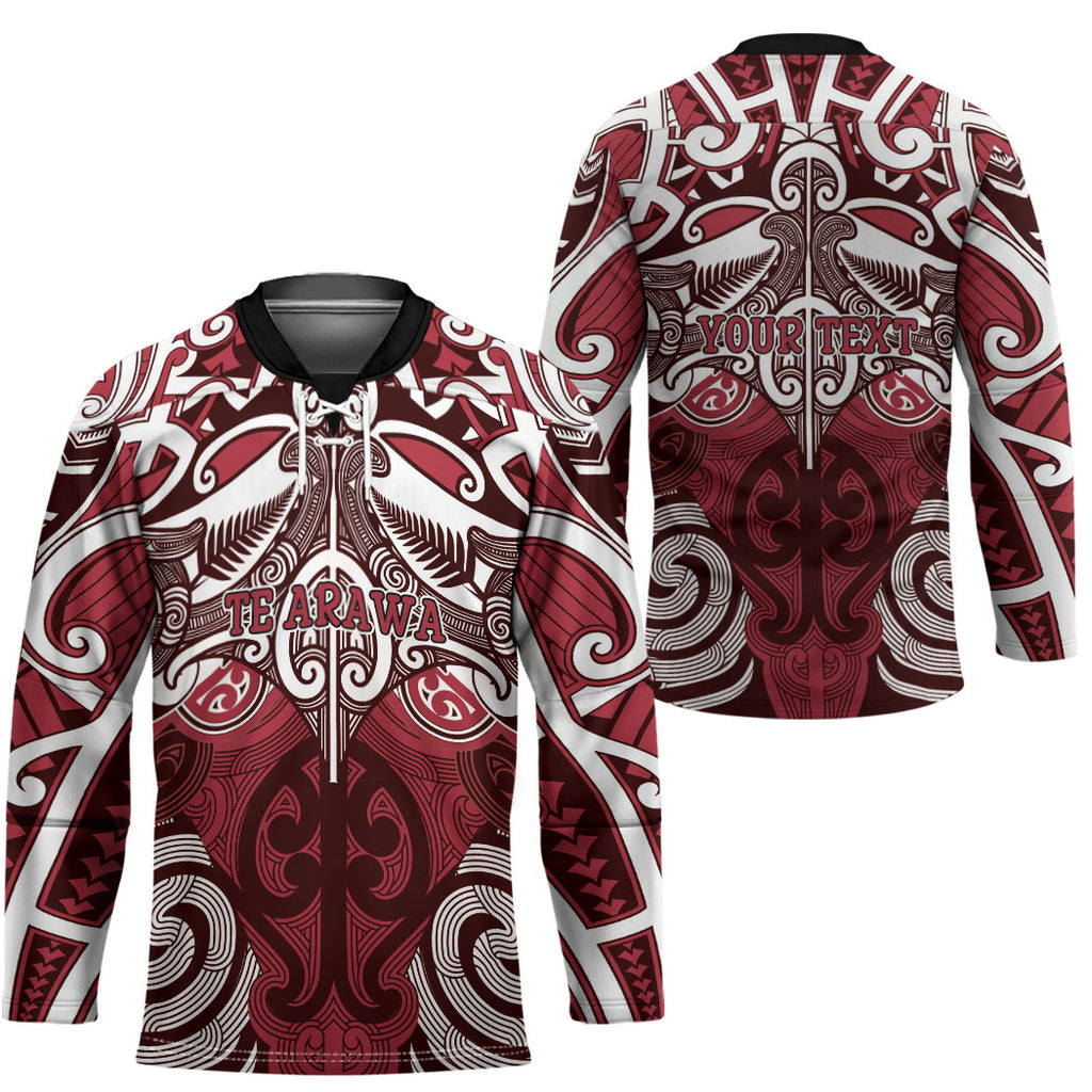 Personalised Maori Te Arawa Hockey Jersey Silver Fern Kowhaiwhai Art