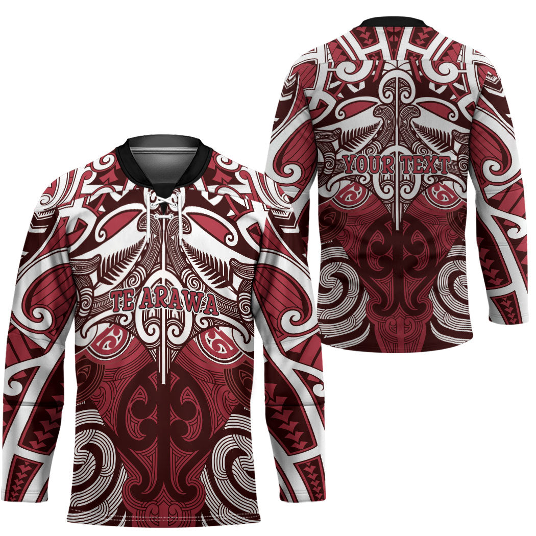 Personalised Maori Te Arawa Hockey Jersey Silver Fern Kowhaiwhai Art