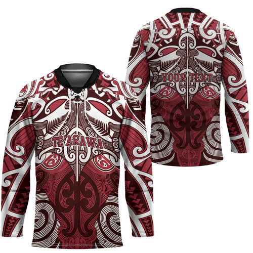 Personalised Maori Te Arawa Hockey Jersey Silver Fern Kowhaiwhai Art